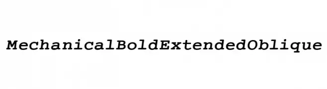 Mechanical Bold Extended Oblique  Fuentes Gratis Descargar