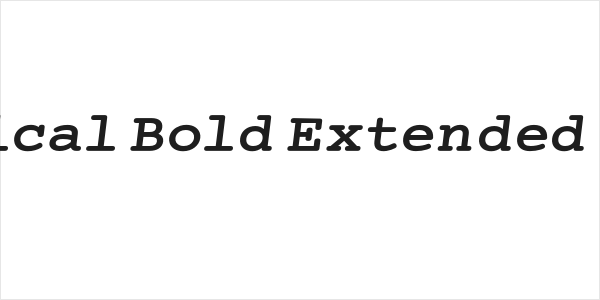 Mechanical Bold Extended Oblique Logo