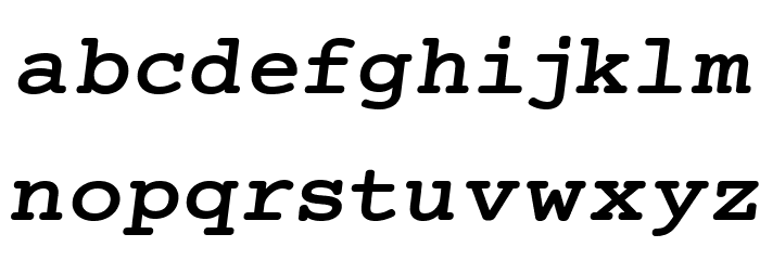 Mechanical Bold Extended Oblique Font LOWERCASE