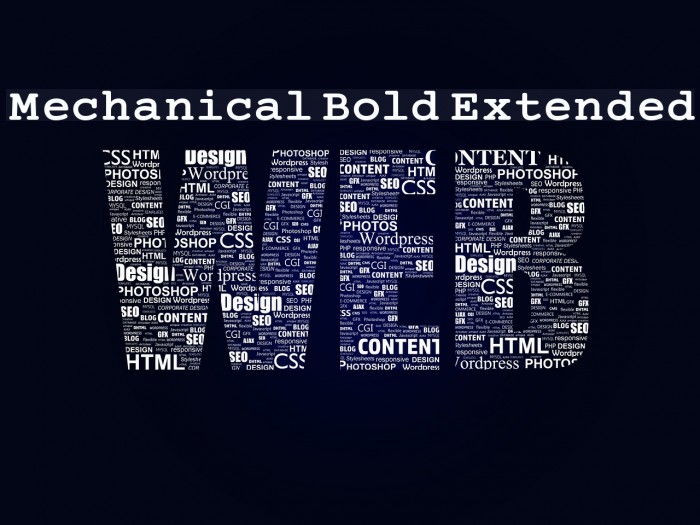 Mechanical Bold Extended Font examples