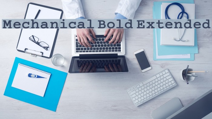 Mechanical Bold Extended Font examples