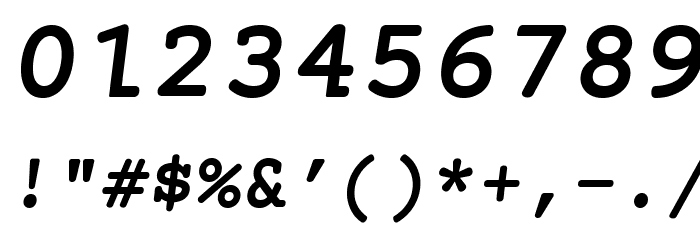 Mechanical Bold Oblique Font OTHER CHARS
