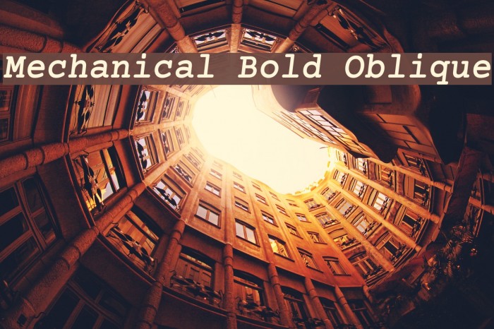 Mechanical Bold Oblique Font examples
