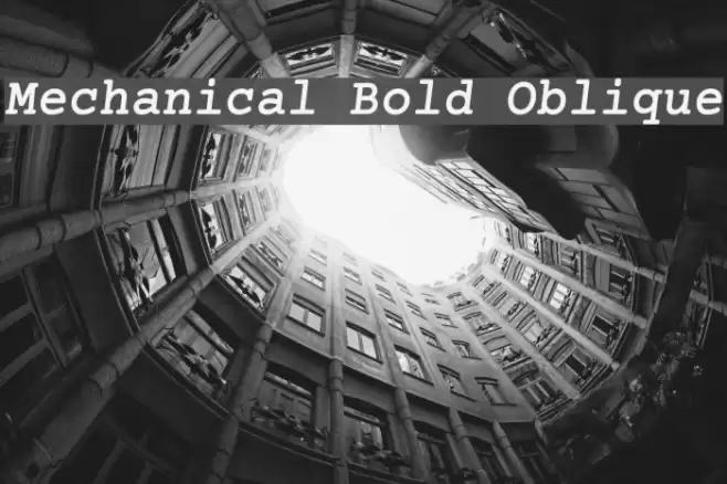 Mechanical Bold Oblique Fonte examples