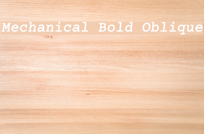 Mechanical Bold Oblique Font examples