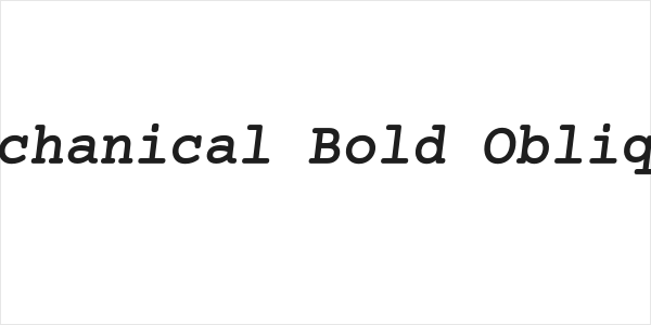 Mechanical Bold Oblique Logo