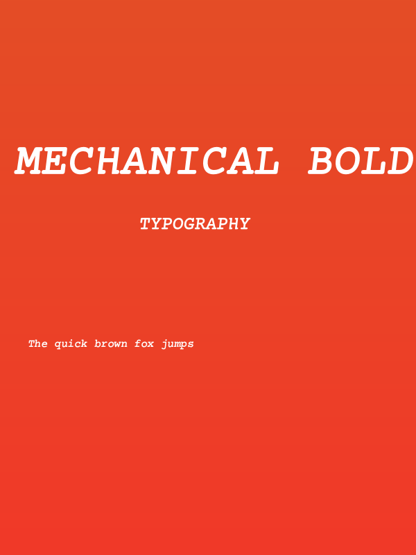 Mechanical Bold Oblique Poster