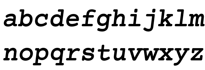 Mechanical Bold Oblique Font LOWERCASE