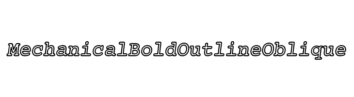 Mechanical Bold Outline Oblique  Free Fonts Download