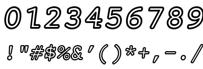 Mechanical Bold Outline Oblique フォント その他の文字