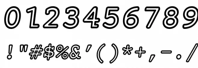 Mechanical Bold Outline Oblique Polices AUTRES CHARS