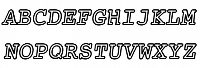 Mechanical Bold Outline Oblique Font Litere mari