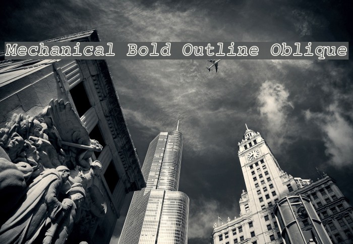 Mechanical Bold Outline Oblique フォント examples