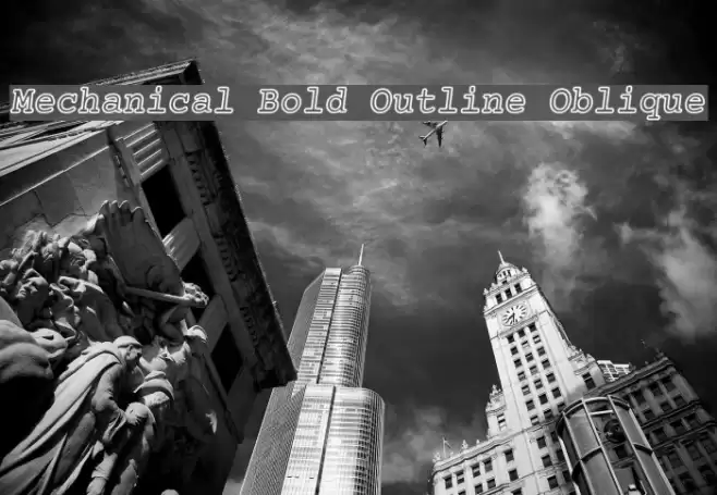 Mechanical Bold Outline Oblique Polices examples