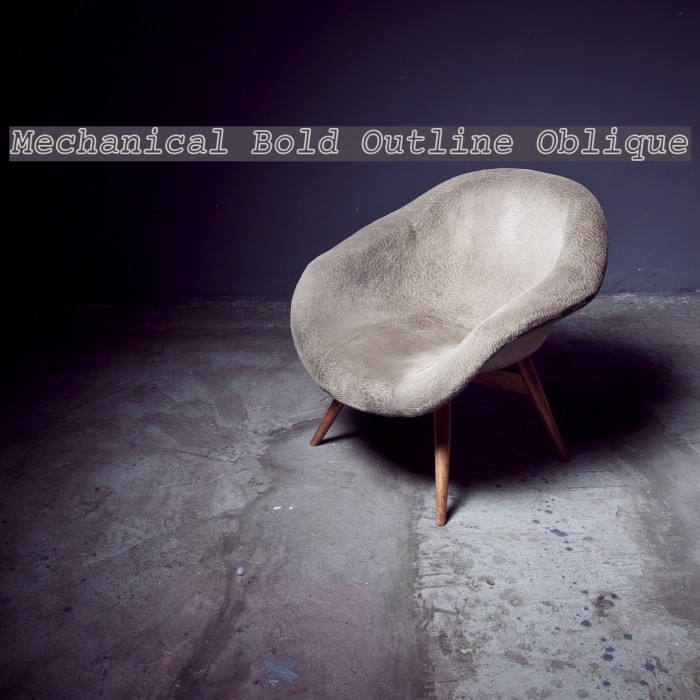 Mechanical Bold Outline Oblique フォント examples