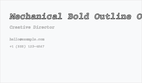 Mechanical Bold Outline Oblique Business Card