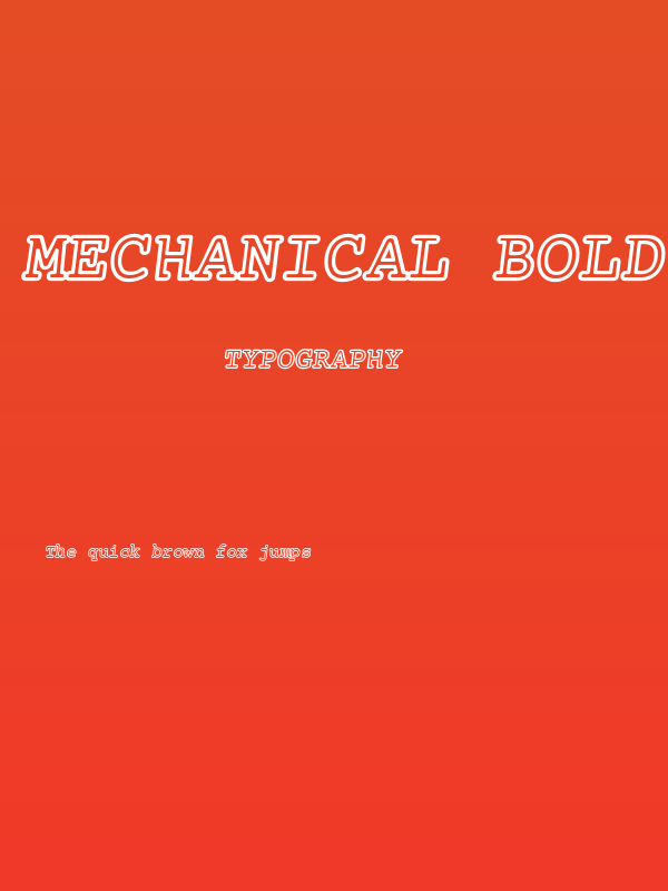 Mechanical Bold Outline Oblique Poster