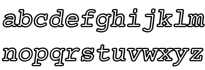 Mechanical Bold Outline Oblique フォント 小文字