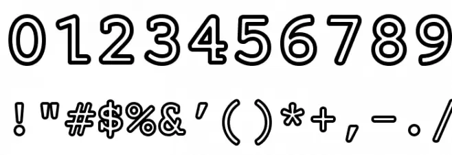 Mechanical Bold Outline Font OTHER CHARS