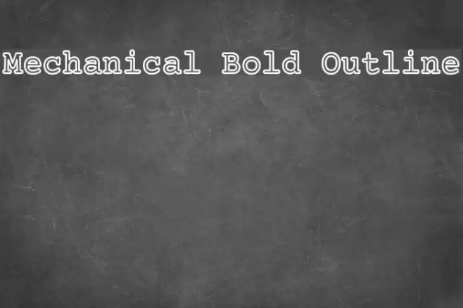Mechanical Bold Outline Font examples