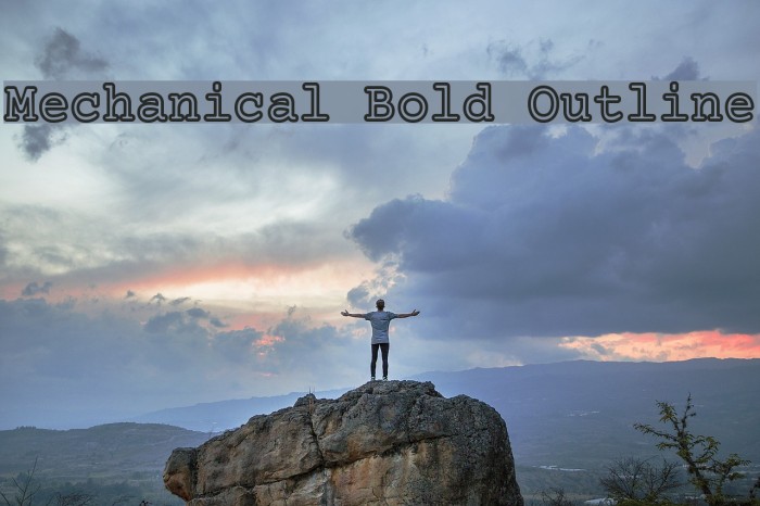 Mechanical Bold Outline Fonte examples