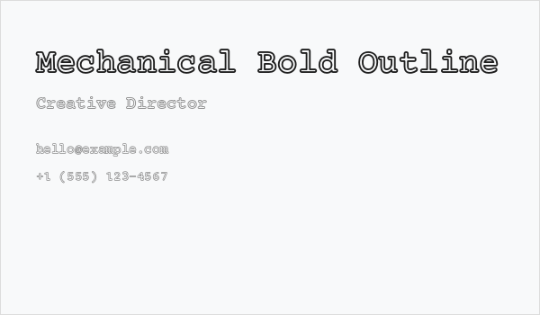 Mechanical Bold Outline Business Card