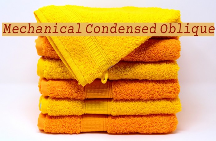 Mechanical Condensed Oblique Font examples