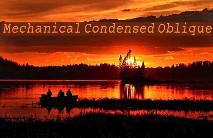 Mechanical Condensed Oblique Font examples