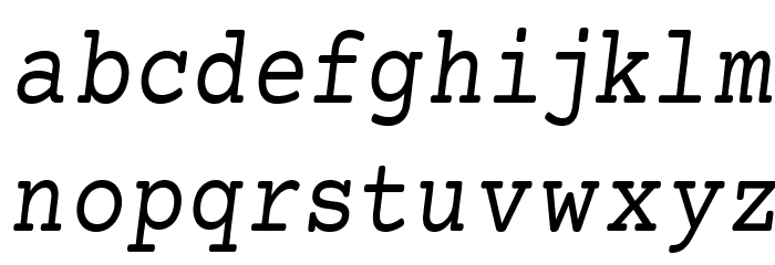 Mechanical Condensed Oblique Font LOWERCASE