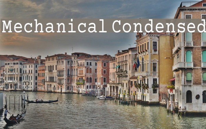Mechanical Condensed Font examples