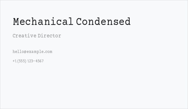 Mechanical Condensed Business Card