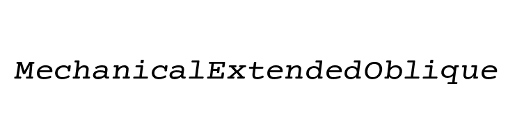 Mechanical Extended Oblique  नि: शुल्क फ़ॉन्ट्स डाउनलोड