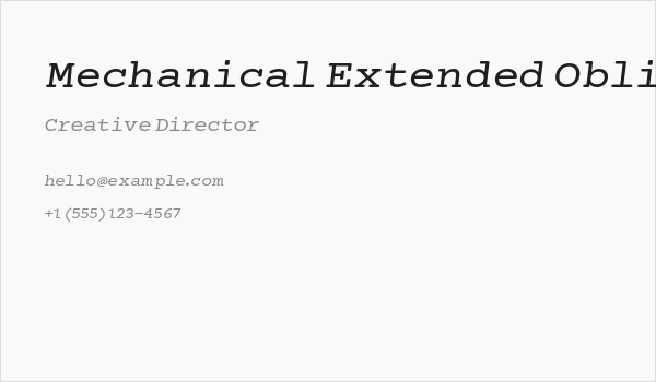 Mechanical Extended Oblique Business Card