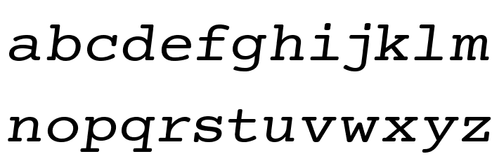 Mechanical Extended Oblique Font LOWERCASE