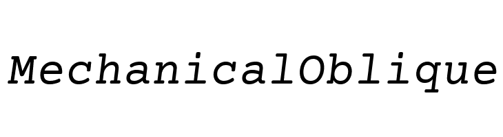 Mechanical Oblique  font caratteri gratis