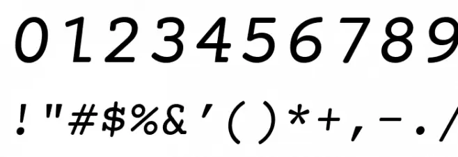 Mechanical Oblique Font OTHER CHARS