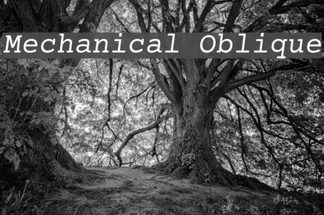 Mechanical Oblique Font examples