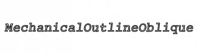Mechanical Outline Oblique  Frei Schriftart Herunterladen