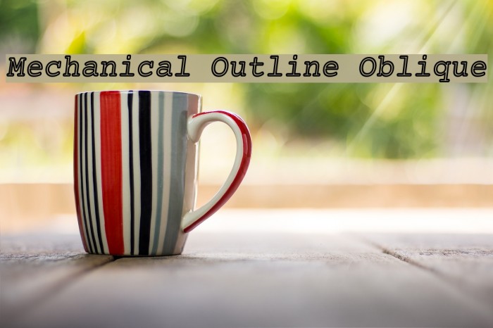 Mechanical Outline Oblique Font examples