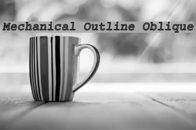 Mechanical Outline Oblique Font examples