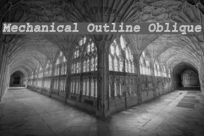 Mechanical Outline Oblique Font examples
