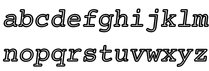 Mechanical Outline Oblique Font LOWERCASE