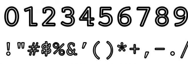 Mechanical Outline Font OTHER CHARS