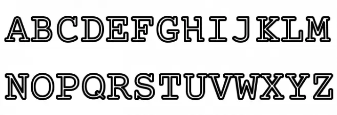 Mechanical Outline Font UPPERCASE