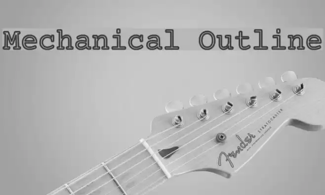 Mechanical Outline Font examples