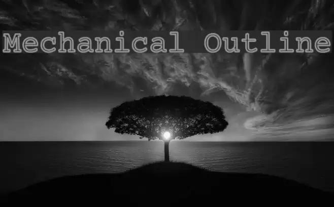 Mechanical Outline Font examples