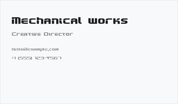 Mechanical works Business Card