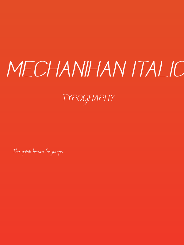 Mechanihan Italic Poster