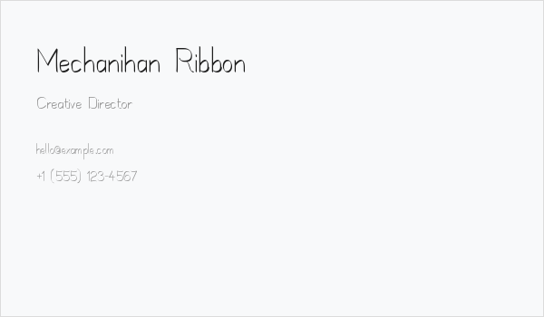 Mechanihan Ribbon Business Card