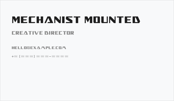 Mechanist Mounted Business Card